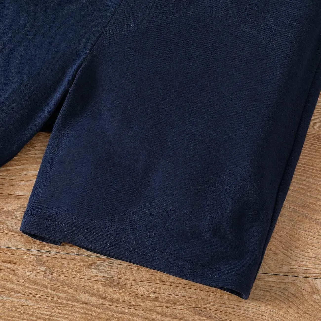 Balls Print Tee and Dark Blue Shorts Set - Kids Boy (2Pcs)