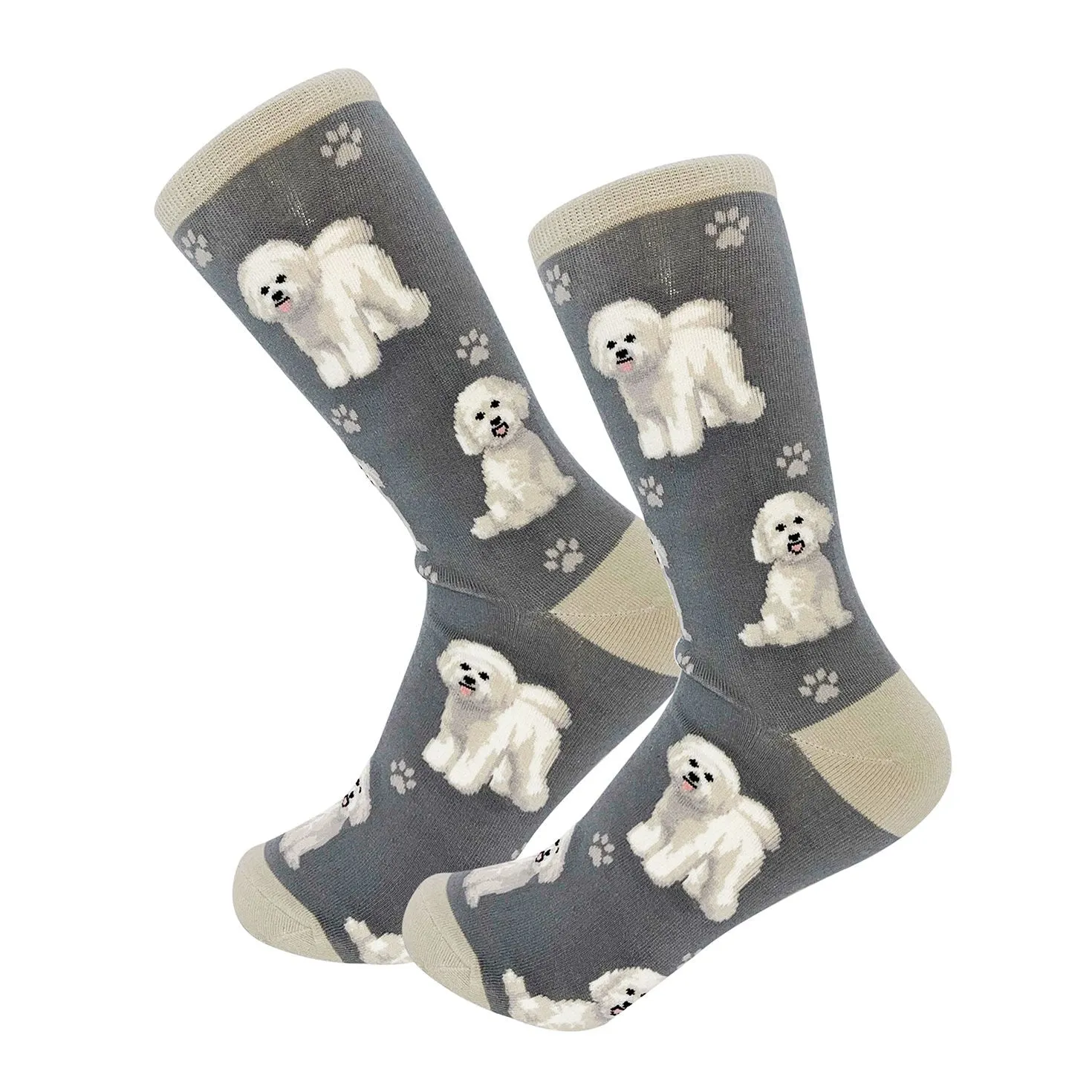 Bichon Frise (Grey) Unisex Crew Socks