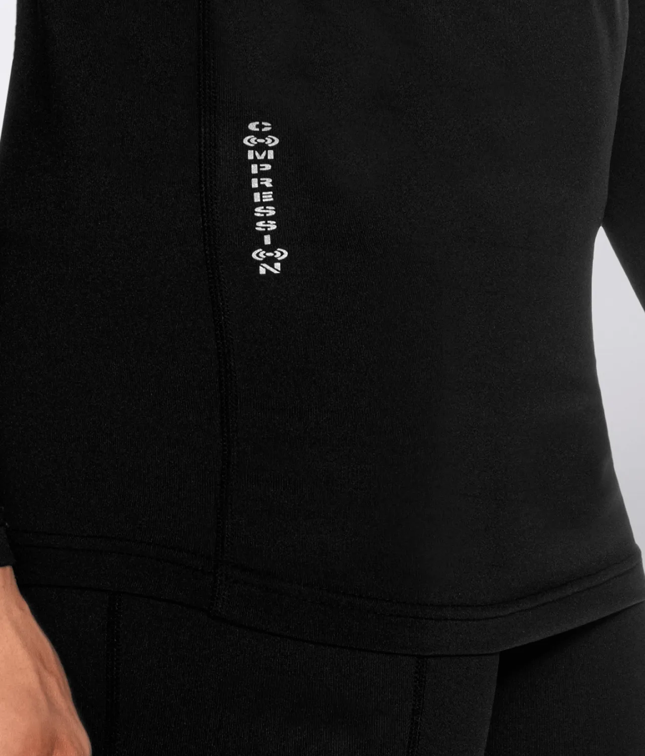 Born Tough Mock Neck Long Sleeve Compression Athletic Shirt For Men Black