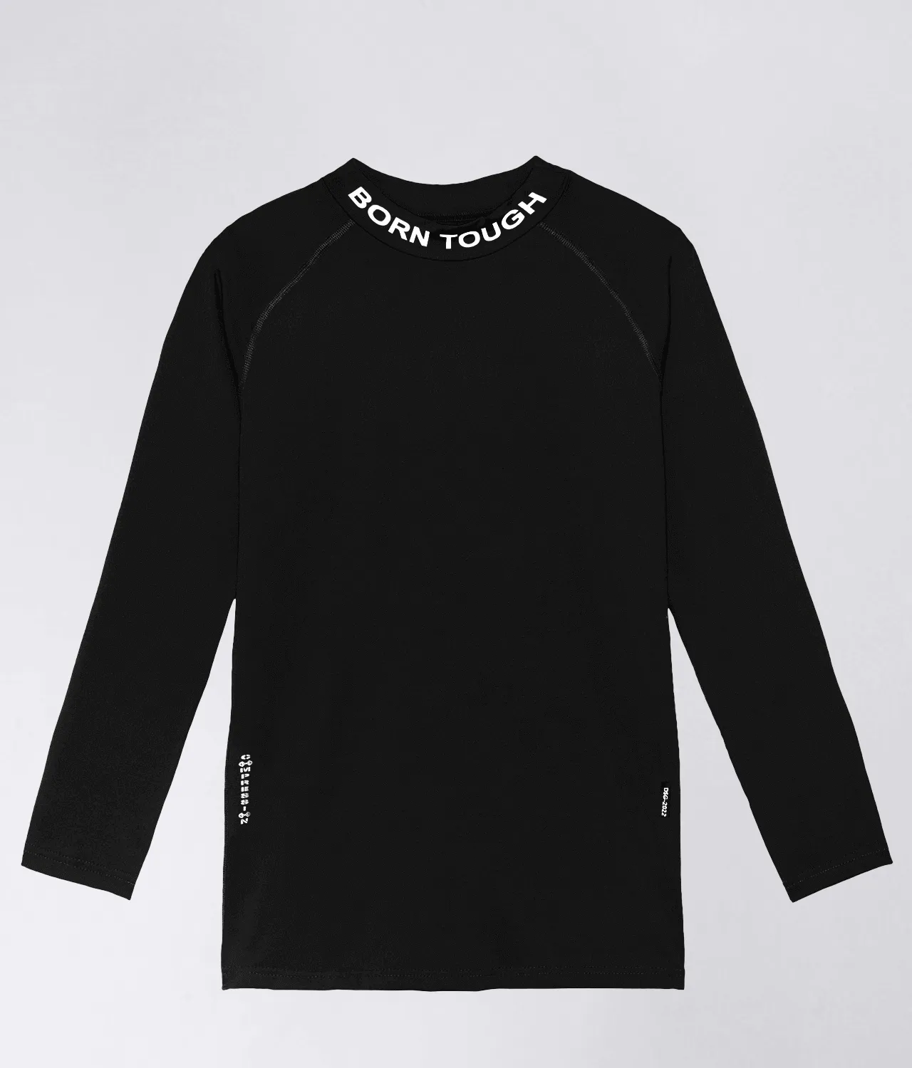 Born Tough Mock Neck Long Sleeve Compression Athletic Shirt For Men Black