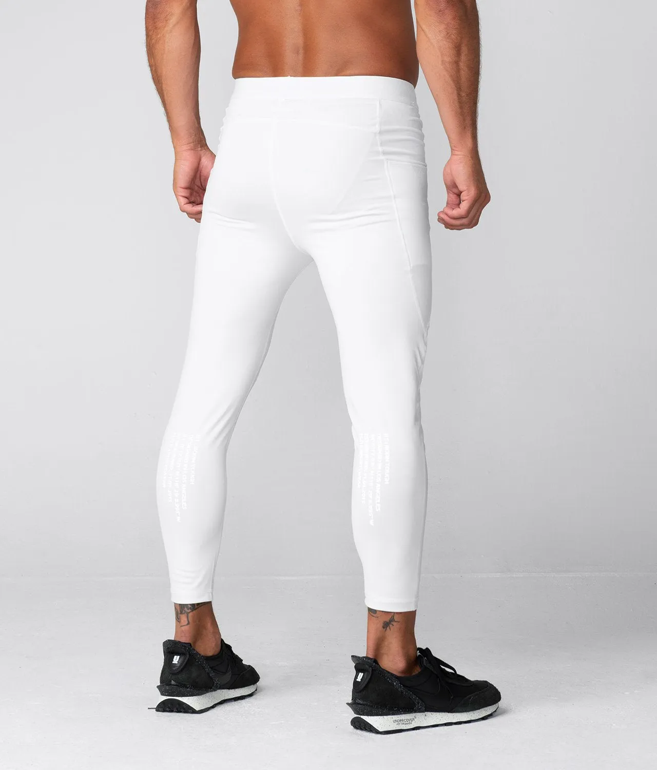 Born Tough Side Pockets Compression Athletic Pants For Men White