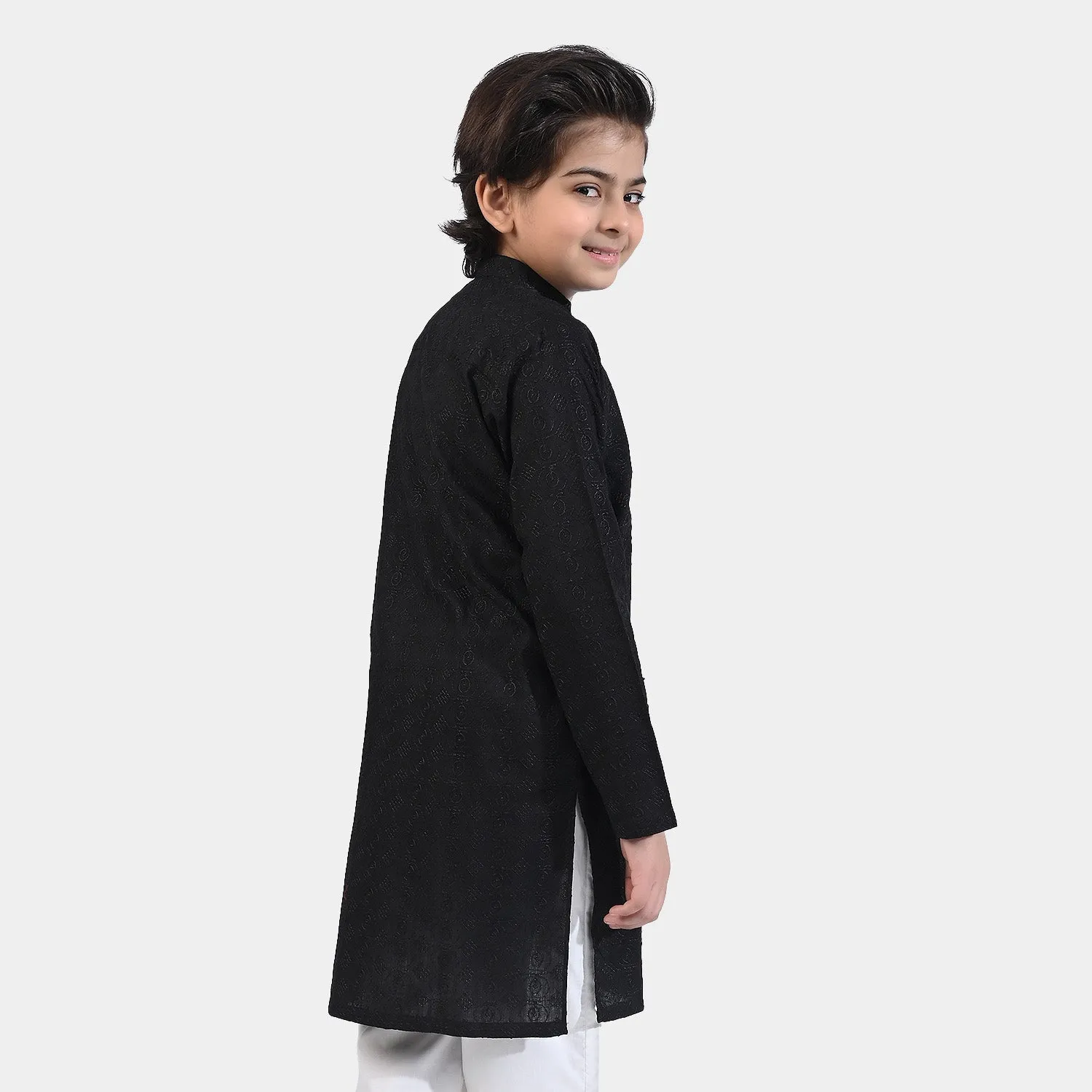 Boys Chicken Kari Basic Kurta-BLACK