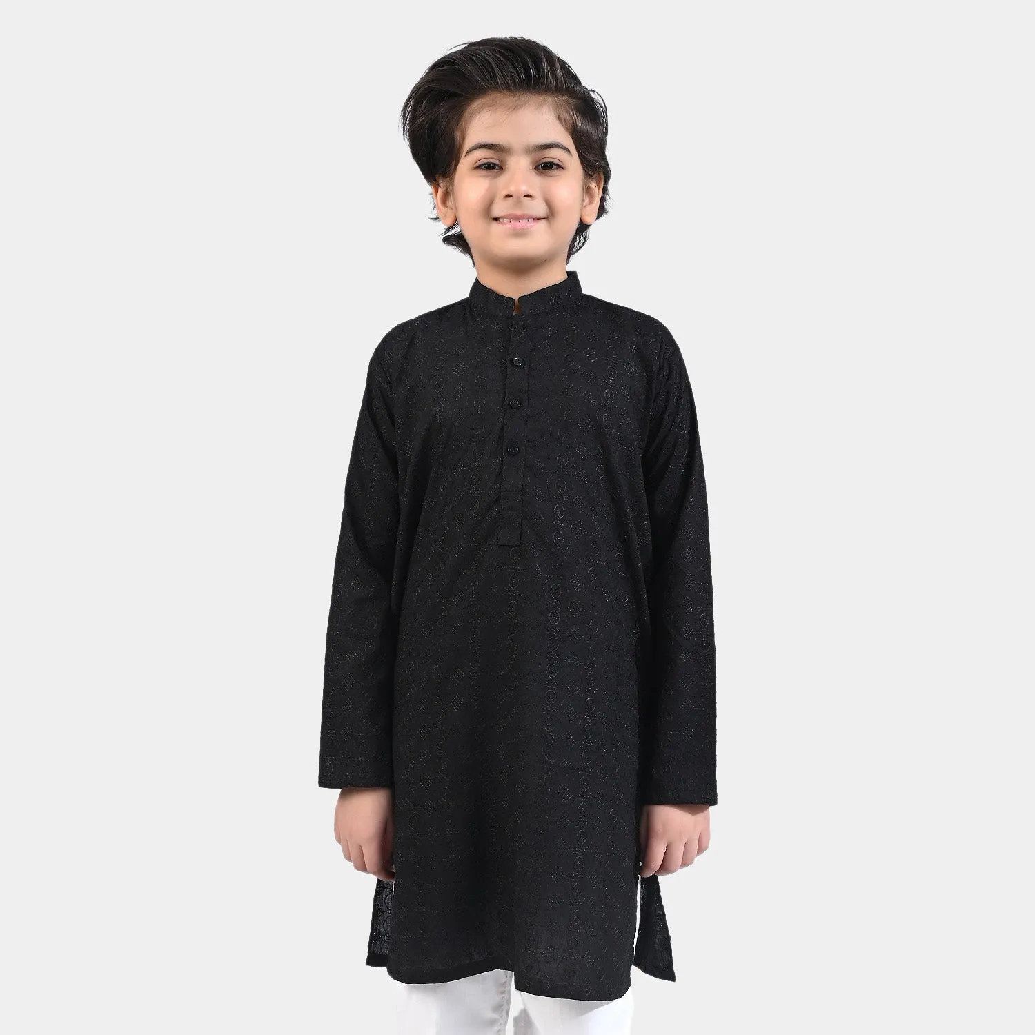 Boys Chicken Kari Basic Kurta-BLACK