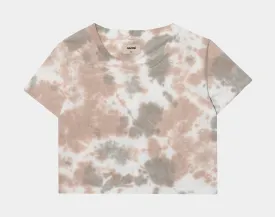 Carine Crop Tie Dye Womens T-Shirt (Beige/White)