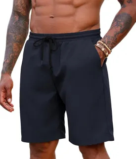 COOFANDY Men's Hawaiian Beach Shorts Elastic Waist Drawstring Lightweight Summer Casual Shorts with Pocket