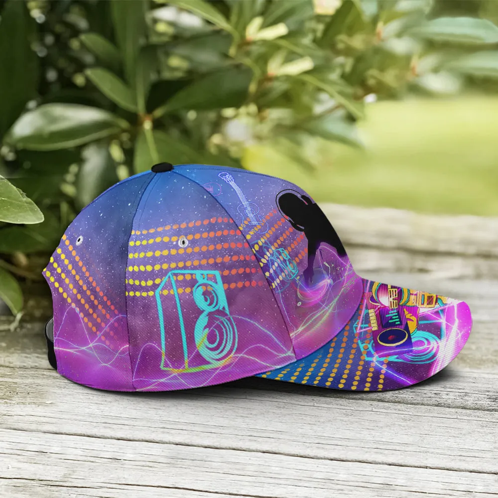 DJ Rhythm Neon Artwork Baseball Cap Coolspod