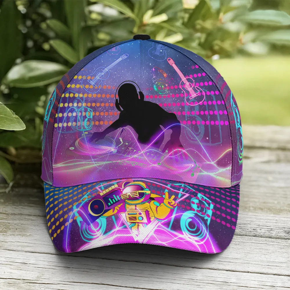 DJ Rhythm Neon Artwork Baseball Cap Coolspod