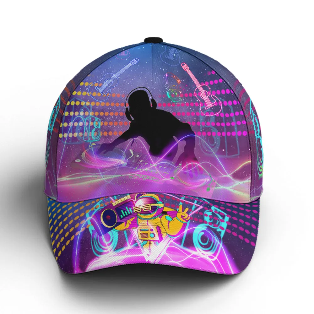 DJ Rhythm Neon Artwork Baseball Cap Coolspod