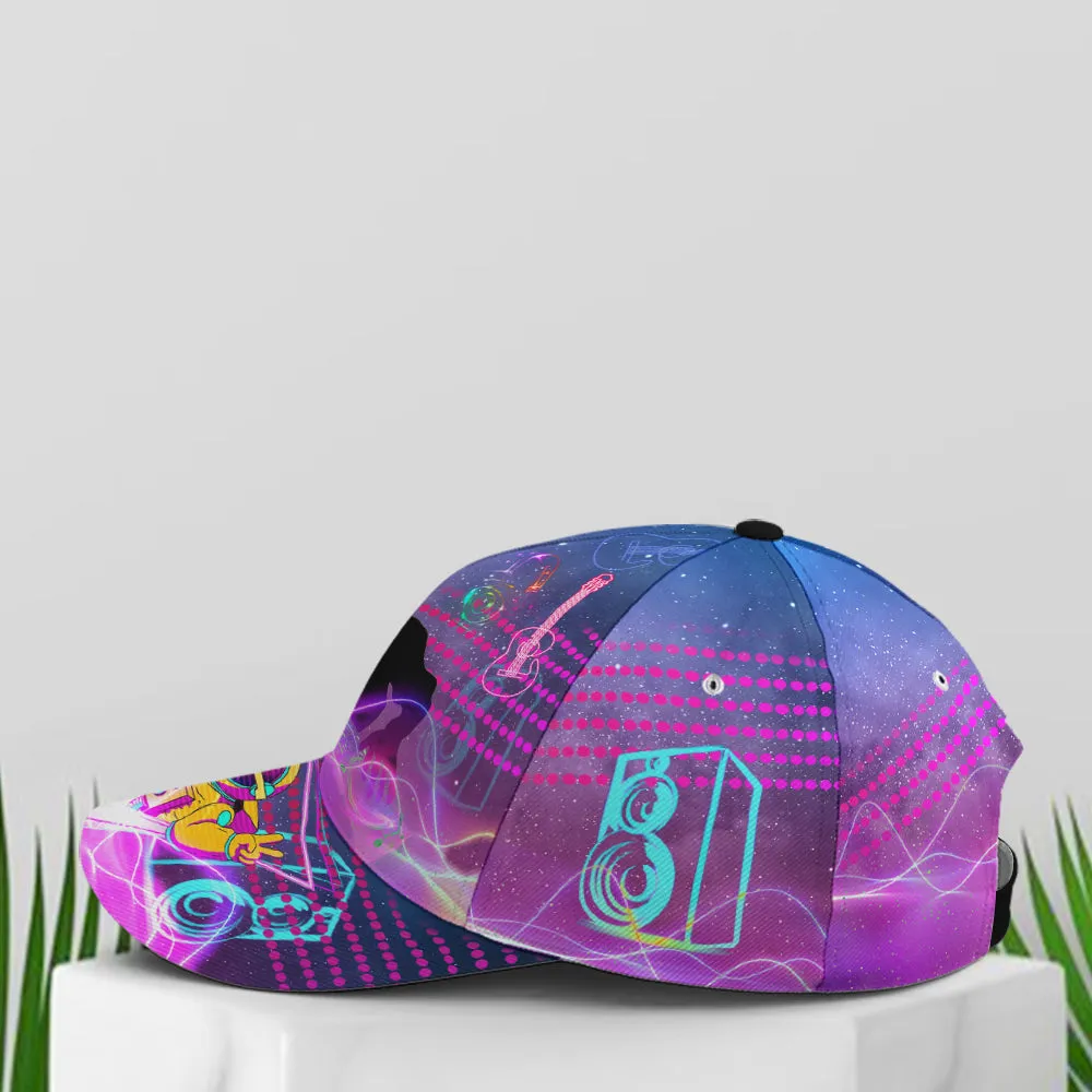 DJ Rhythm Neon Artwork Baseball Cap Coolspod