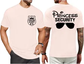FRYAID Princess Security Team Shirt Men Magical T-Shirt Magic Kingdom Tees Dad Birthday Party Family Trip Short Sleeve Tops