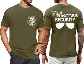 FRYAID Princess Security Team Shirt Men Magical T-Shirt Magic Kingdom Tees Dad Birthday Party Family Trip Short Sleeve Tops