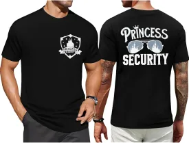 FRYAID Princess Security Team Shirt Men Magical T-Shirt Magic Kingdom Tees Dad Birthday Party Family Trip Short Sleeve Tops