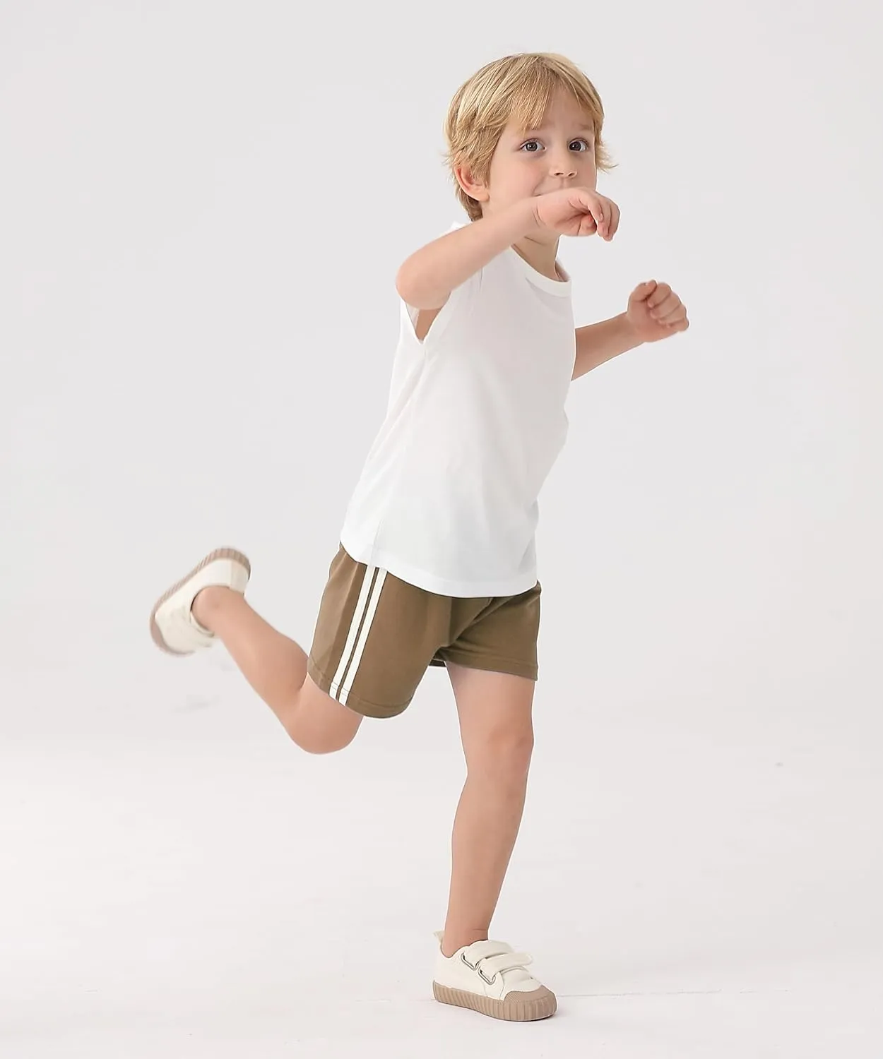 GFQLONG 5 Pack Toddler Boys Girls Cotton Athletic Running Shorts, Kids Summer Casual Fashion Soccer Shorts