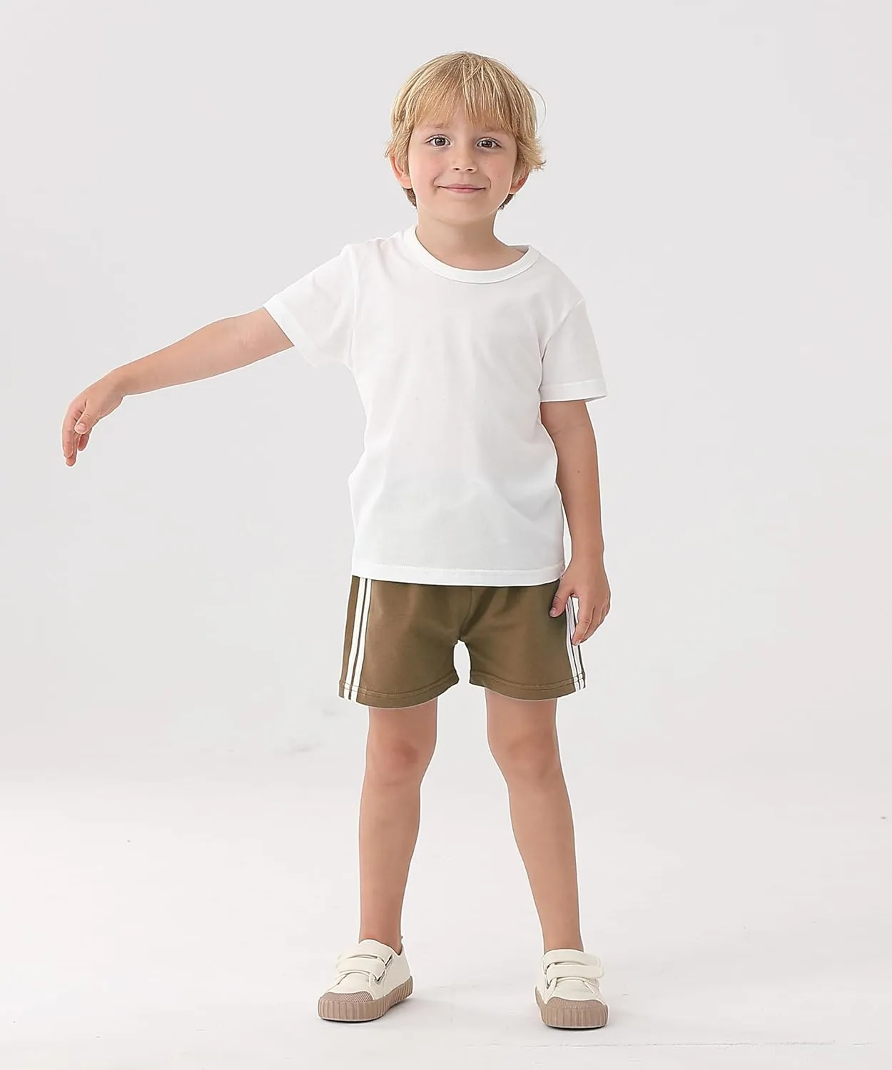 GFQLONG 5 Pack Toddler Boys Girls Cotton Athletic Running Shorts, Kids Summer Casual Fashion Soccer Shorts
