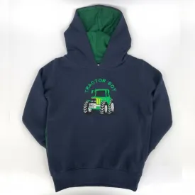 Hazy Blue Childrens Tractor Boy Hoodies