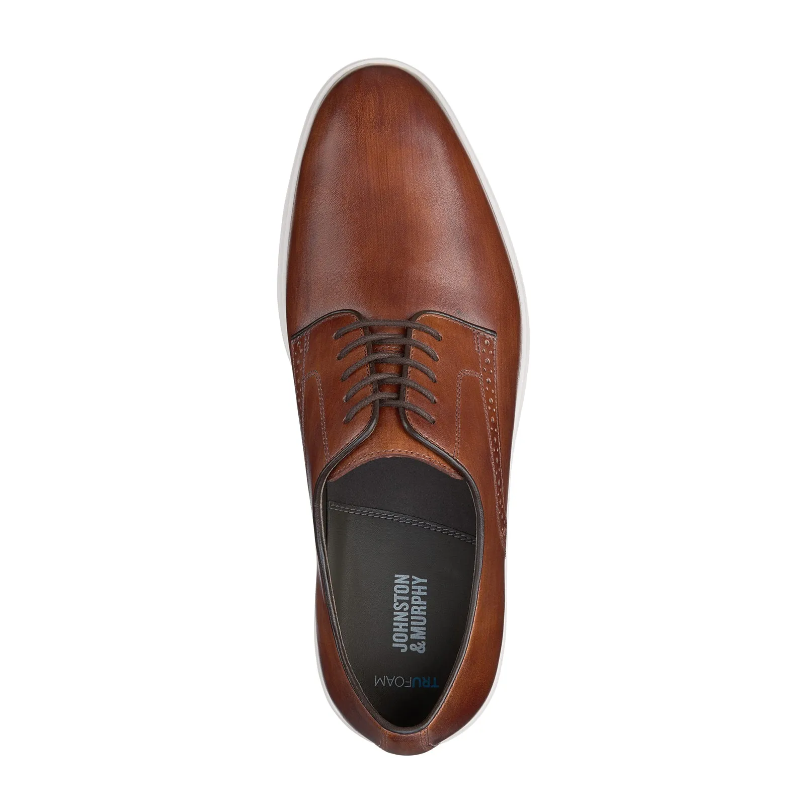 Johnston & Murphy Brody Plain Toe (Men) - Brown Hand-Stained Full Grain