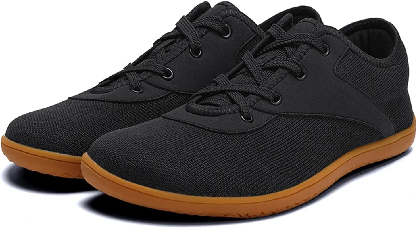 Minimalist Barefoot Shoes Womens Mens | Zero Drop Sole | Wide Toe Box | Fashion Canvas Sneakers Casual Walking Shoes Cross Trainer City Road Running Shoes