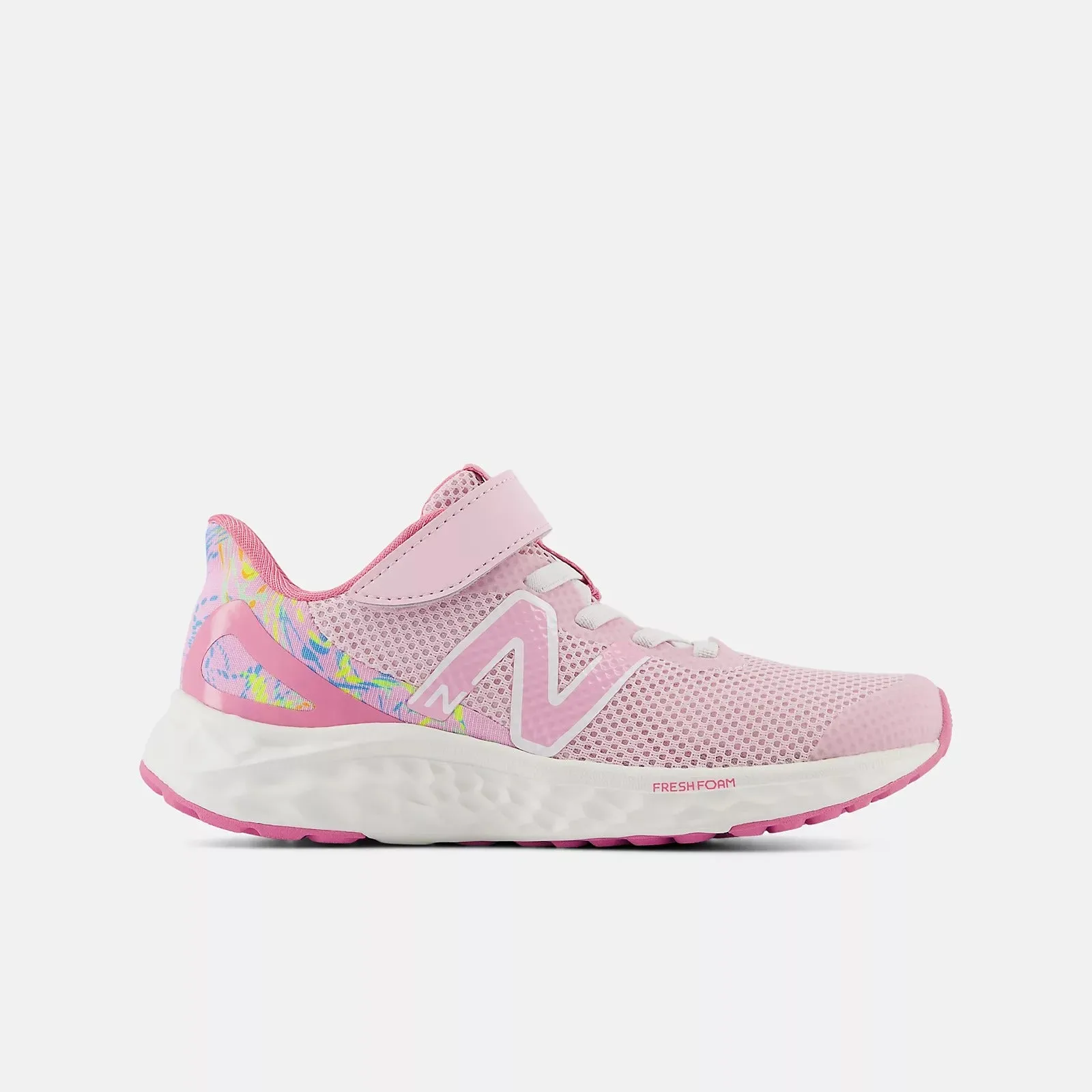NEW BALANCE JUNIOR ARISHI V4 TOP STRAP RASPBERRY PINK/WHITE SHOE