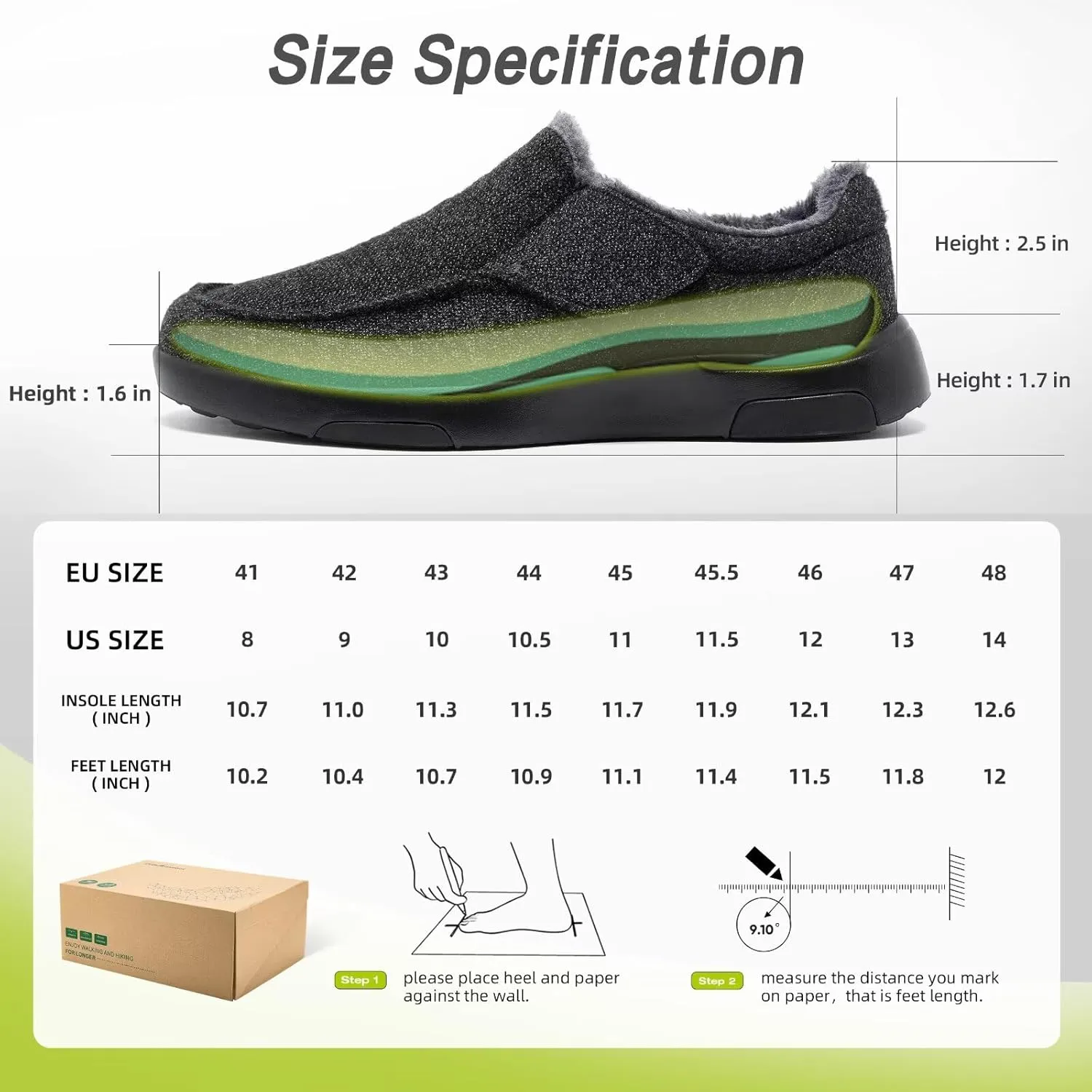 OrthoComfoot Mens Orthopedic Slippers Shoes with Arch Support: Plantar Fasciitis House Slip On Loafers, Comfortable Moccasin Mule Clogs for Indoor Outdoor
