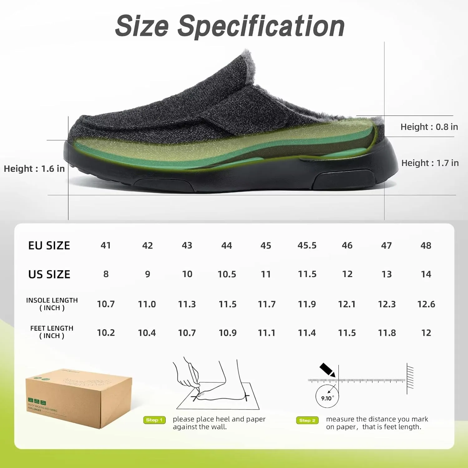 OrthoComfoot Mens Orthopedic Slippers Shoes with Arch Support: Plantar Fasciitis House Slip On Loafers, Comfortable Moccasin Mule Clogs for Indoor Outdoor