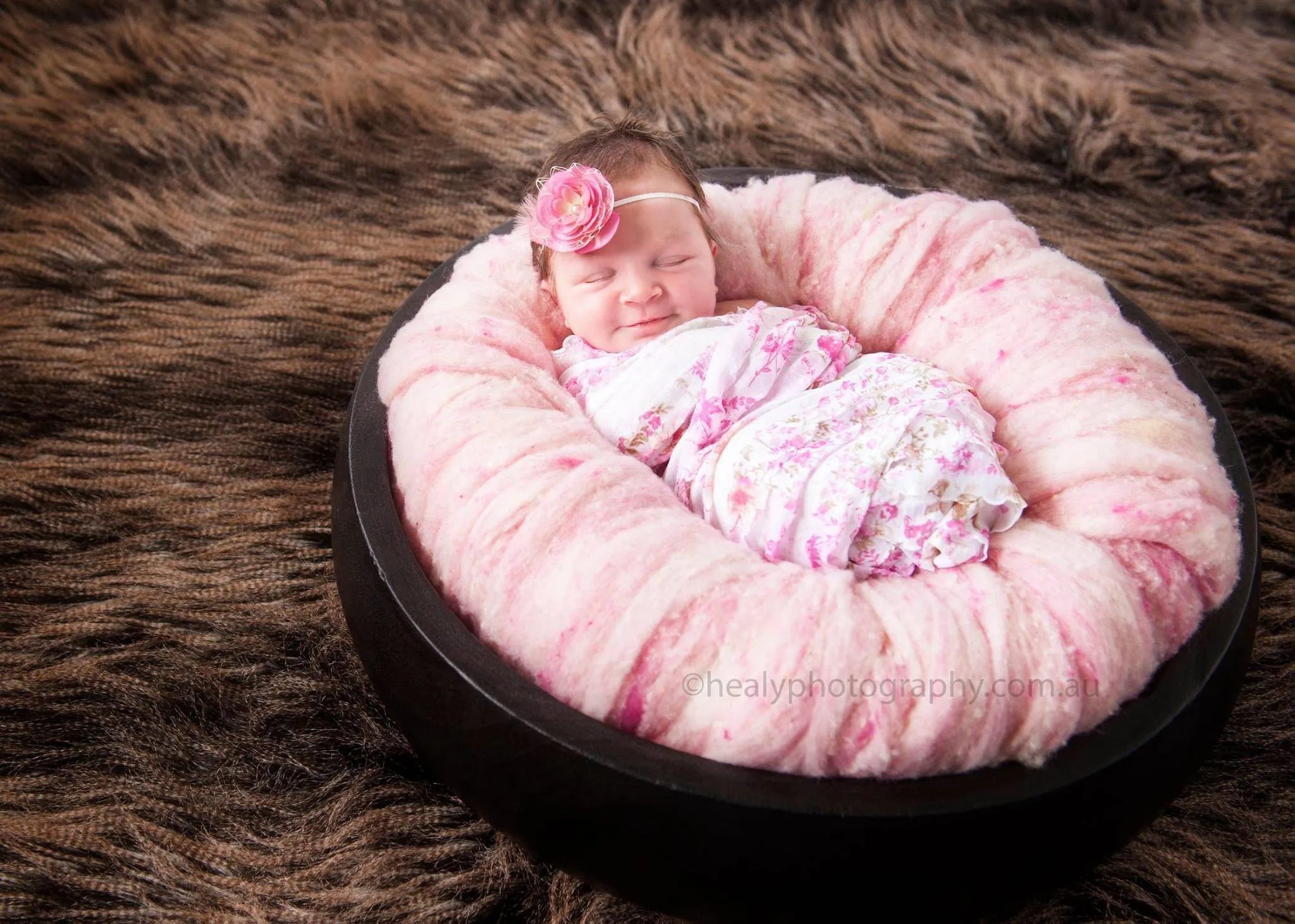 Pink Floral Ruffle Stretch Knit Baby Wrap Layer