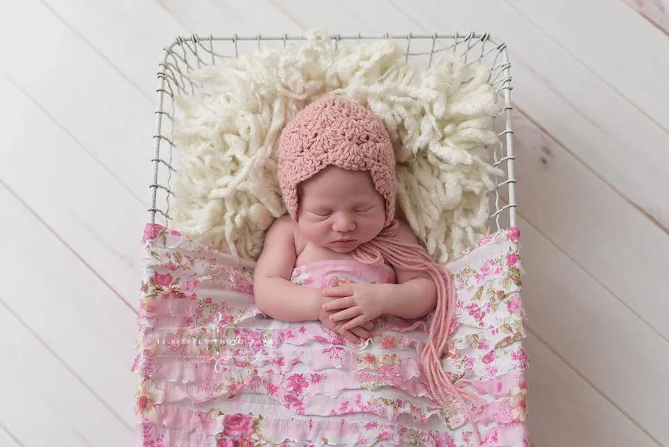 Pink Floral Ruffle Stretch Knit Baby Wrap Layer