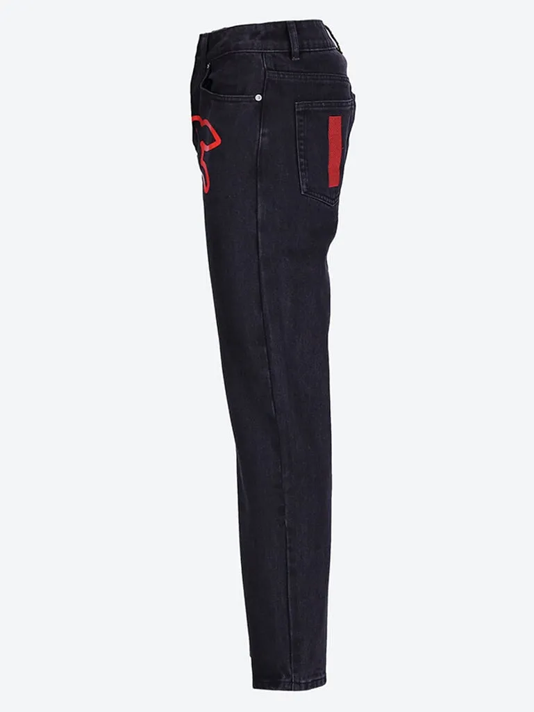Running dog jeans