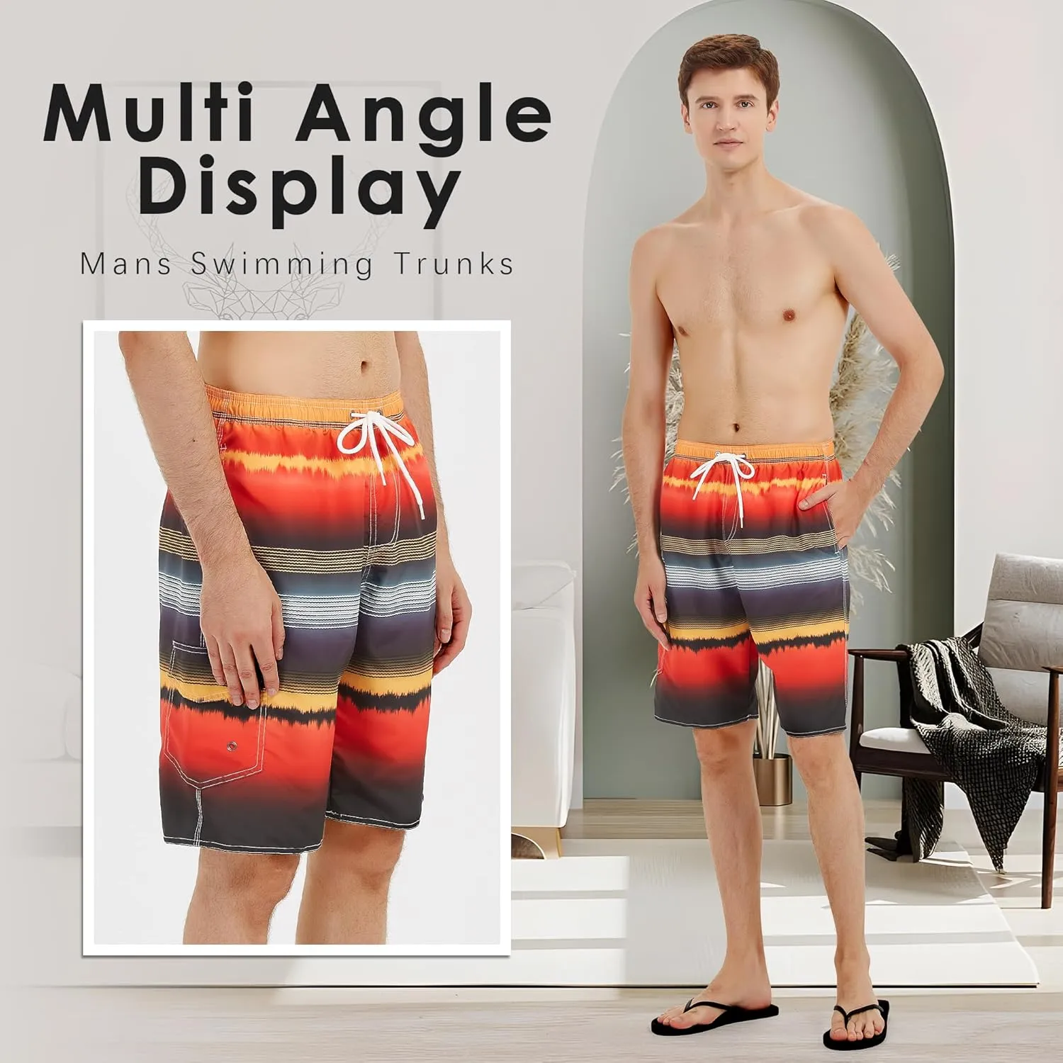 Scotamalone Mens Swim Trunks Swimming Shorts Swimwear Bathing Suits Quick Dry 11 Inch with Mesh Lining