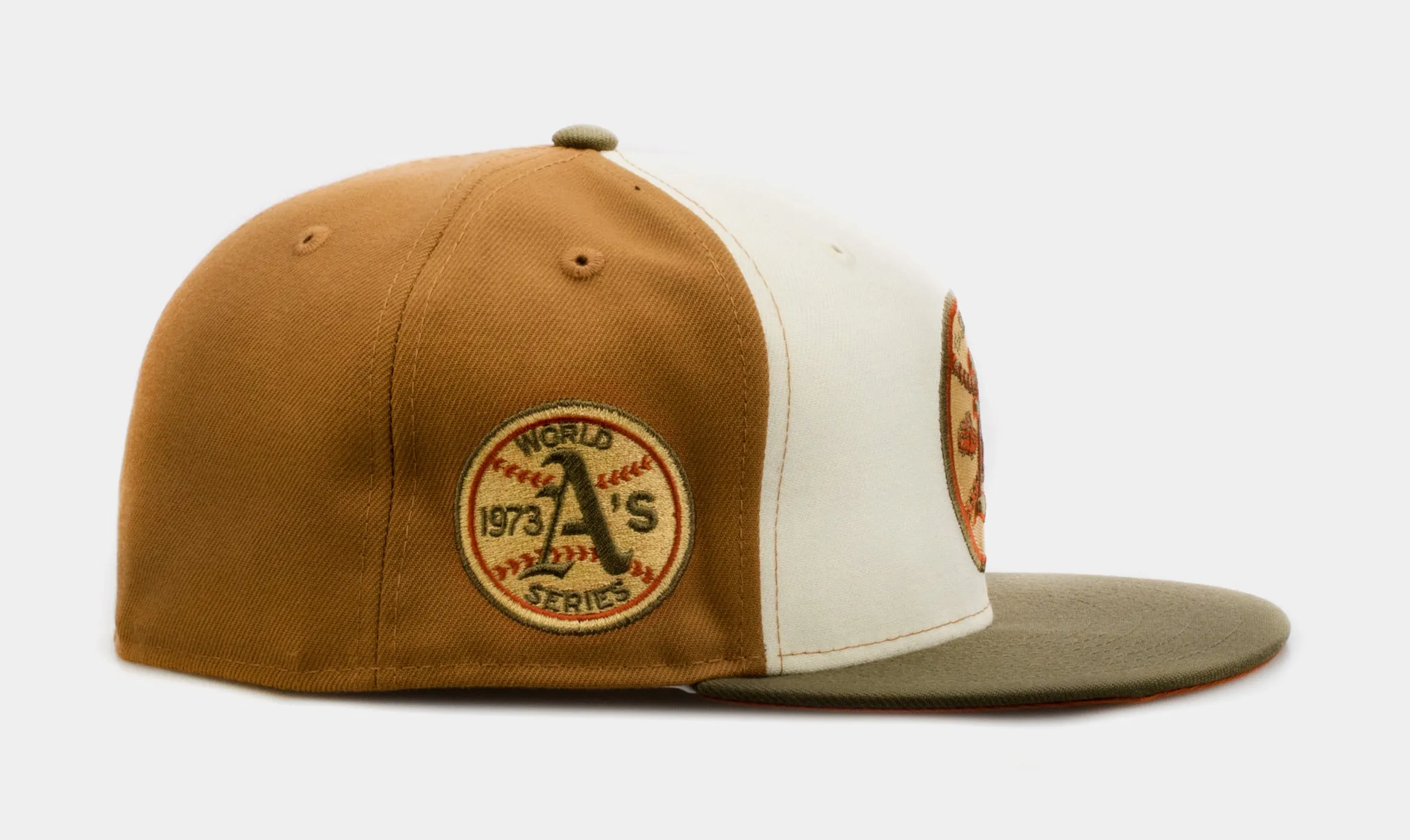 Shoe Palace Exclusive Autumn Wheat Oakland A's 59Fifty Mens Fitted Hat (Beige/Green)