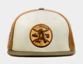 Shoe Palace Exclusive Autumn Wheat Oakland A's 59Fifty Mens Fitted Hat (Beige/Green)