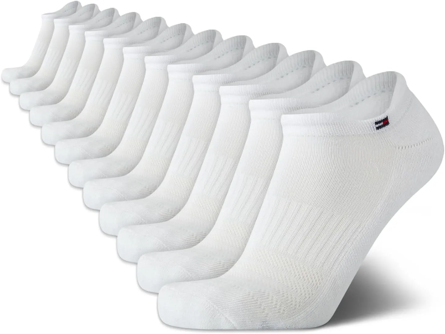 Tommy Hilfiger Mens Low Cut Tab Socks - 12 Pack Performance Cushioned Ankle Socks - Soft Athletic Socks for Men (Size:7-12)