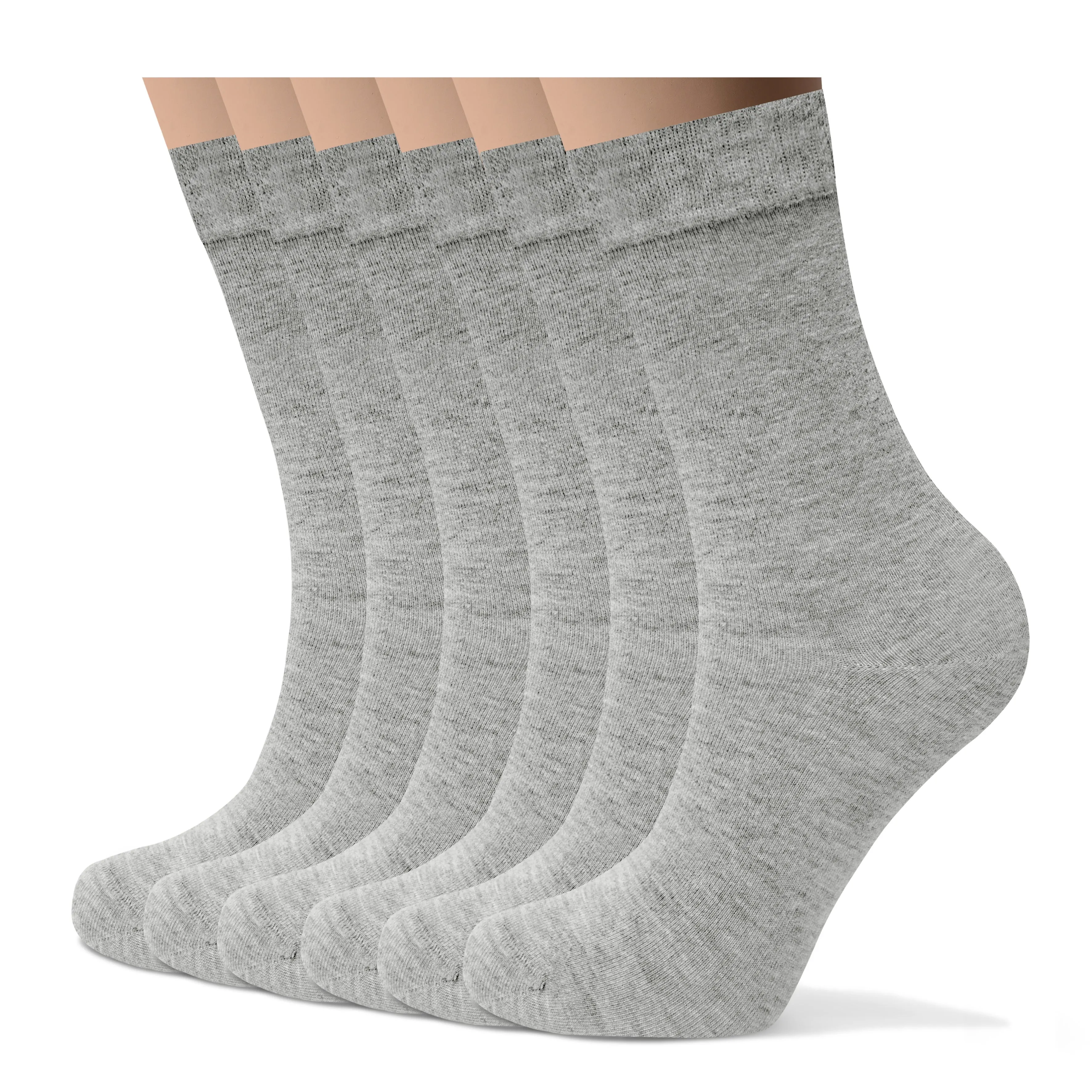 Womens Bamboo Dress Socks | Mid-Calf Crew Length | 6 Pack